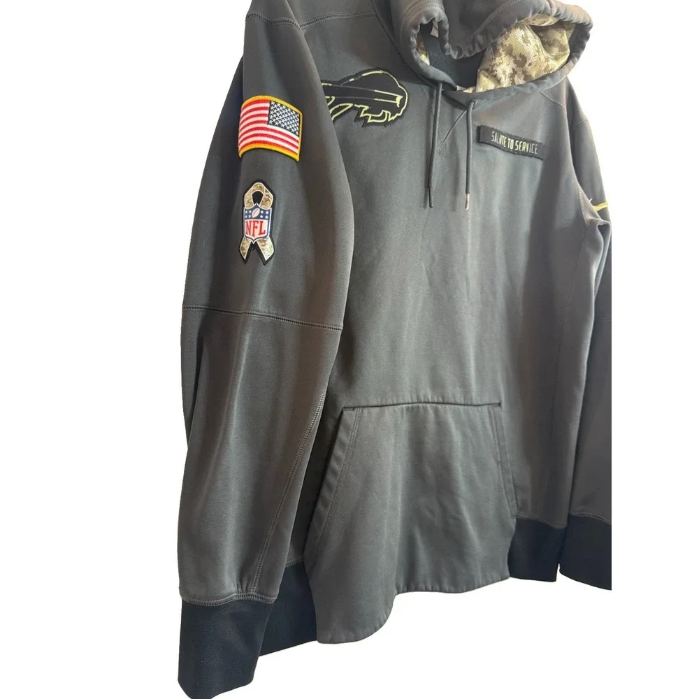Nike Buffalo Bills Salute To Service 2016 Hoodie Anthracite Camo Mens Large L